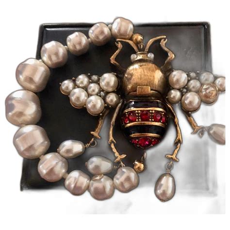 gucci bee bracelet with pearl|Gucci: Gold Bee Pearl Bracelet .